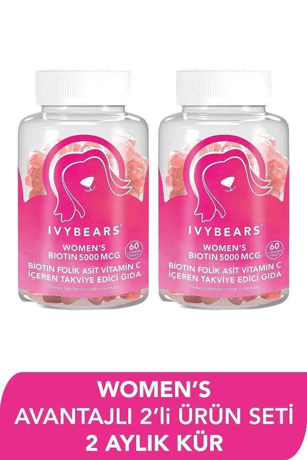 IvyBears Women Hair Vitamin – Biotin 5000 mcg | 120 Chewable Gummies