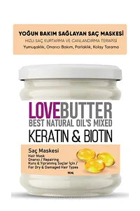 LOVE BUTTER Keratin & Biotin Repair Hair Mask for Dry and Damaged Hair